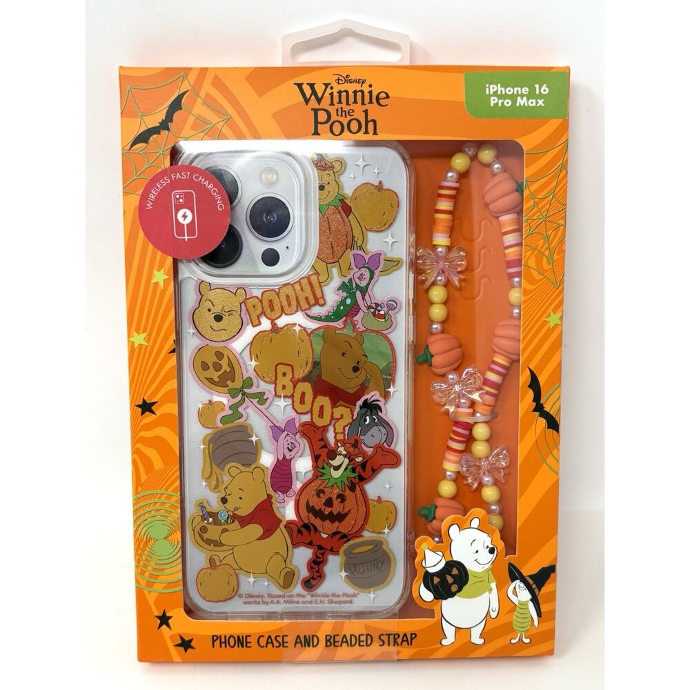Disney Winnie The Pooh Halloween Skinnydip iPhone 16 Pro Max Case Beaded Strap